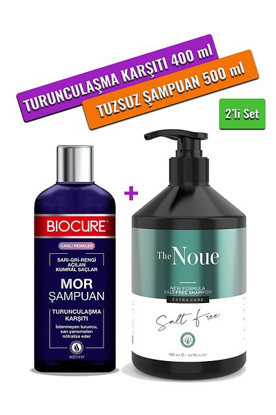 Biocure 400 Ml Purple Anti-Orange - Salt-Free Shampoo for Yellow Gray Lightening Auburn Hair