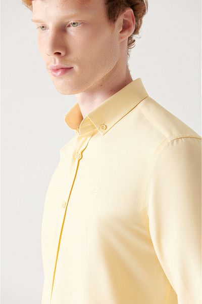 Avva Hemd - Gelb - Regular Fit