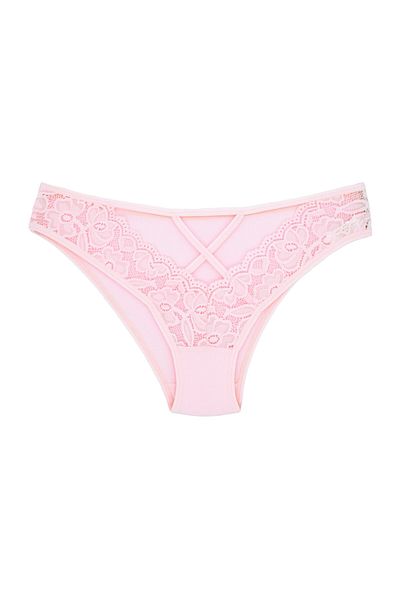 Zena Slip de damă din bumbac roz din dantela față și fereastră