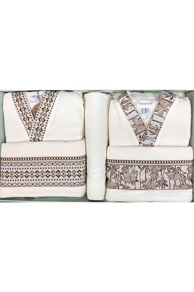 Özdilek Οικογενειακό Σετ Μπουρνούζι Butterfly Dream Kim Happy Set Κρέμα κρέμας