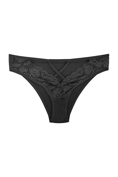 Zena Slip de damă din 3 piese din bumbac și dantelă față și fereastră