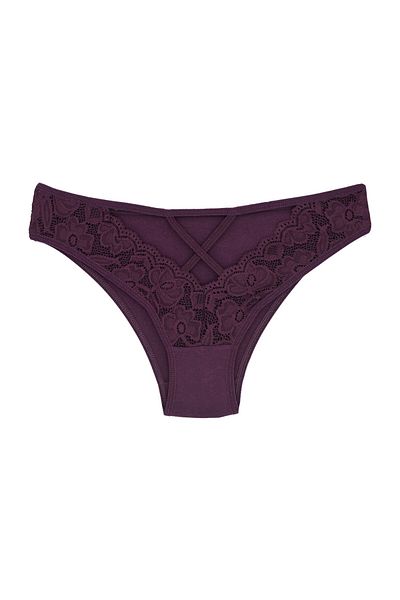 Zena Slip de damă din 5 piese din bumbac cu dantelă în față și fereastră