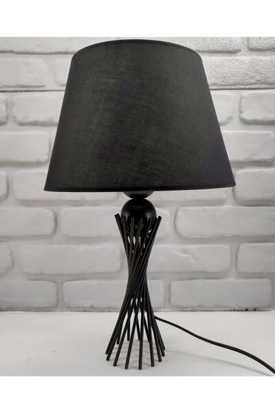 365GUNSERİSONU مصباح طاولة عاكس الضوء على شكل قبعة من القماش الأسود المزخرف الحديث