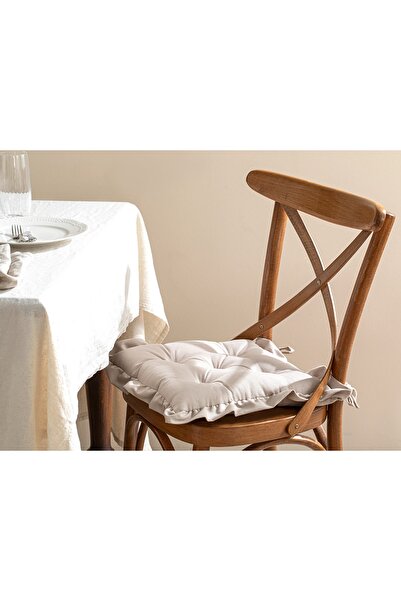 English Home Μπεζ 45x45 εκ. Βαμβακερό μαξιλάρι καρέκλας