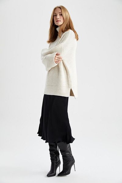 DeFacto Premium Oversize Fit Turtleneck Thessaloniki Fabric Sweater