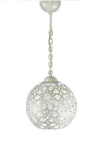 ŞENAY AYDINLATMA Tekli Ferforje Kafes Sarkıt Avize-kemik Altın Sarısı