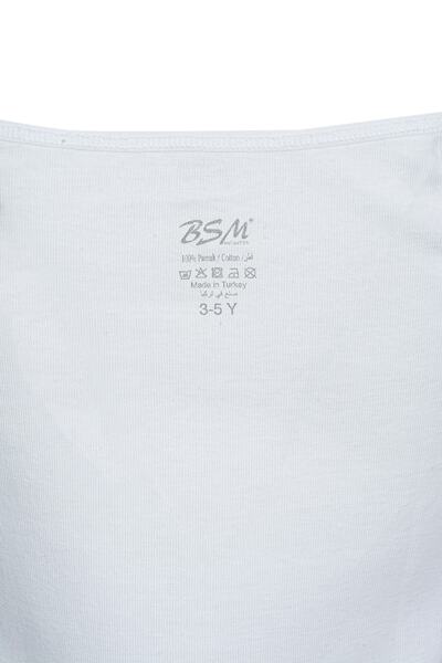 BSM Λευκό 100% βαμβακερό εσώρουχο για κορίτσια - Μαλακό αναπνεύσιμο, λουράκι σχοινιού, σετ 3