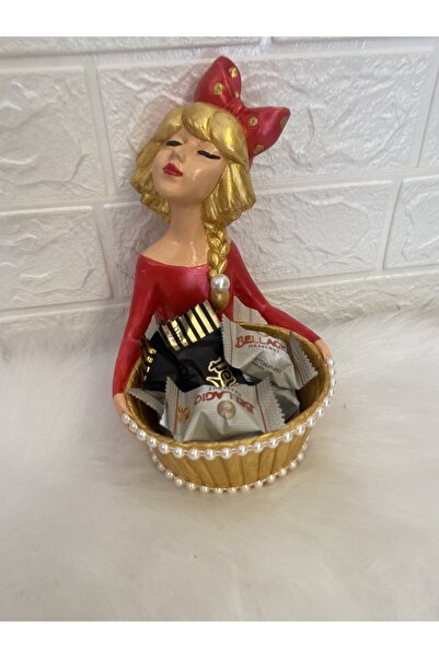 pelin çiçek tasarım Dekoratif Hediyelik Sepetli Kız Saksı Sunumluk Aksesuarlı...