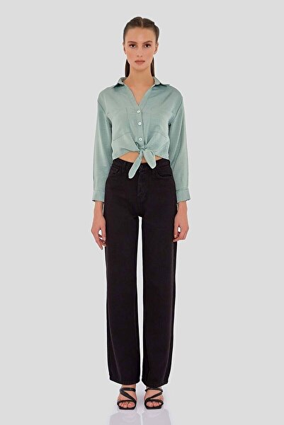 Livik Loveless Чорні лікра з високою талією і широкими штанинами ()