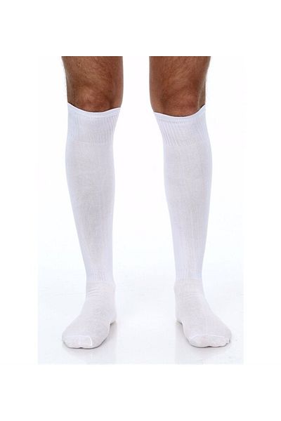 VERTEX Super Socks - White 40-45 Long Football Socks - Vrtxkonç