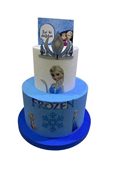 Maviş Süs Strafor Maket Pasta-frozen (doğum Günü Süsleme-parti Malzemeleri)