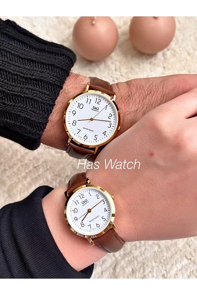 Q&Q Leather Cord Suit Wristwatches Lover Watch Couple Watch