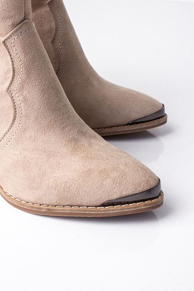 Lal Shoes & Bags Γυναικεία Ζώνη Topallı Castle (Μπότες) και Milk Cream