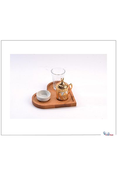 Ahşap Heart Shaped Coffee Presentation Board, Tray - Brand: Other Material: