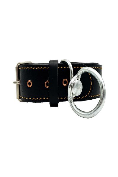 Tasma Market Black Soft Textured Leather Dog Collar
