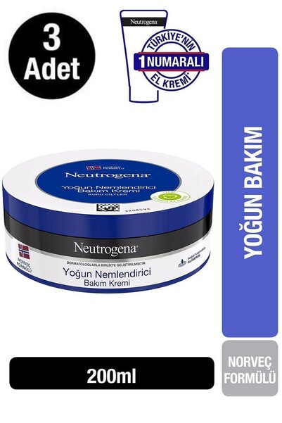 Neutrogena Krem 200 Ml Yoğun Nemlendirici Bakım Kremi 3 Adet