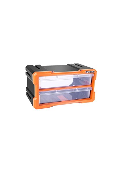 Süper Bag Tekreyonda Modüler Monoblok 2 Çekmece Seti Hobi Boncuk Vida Dübel Avadanlık Organizer Asr6012