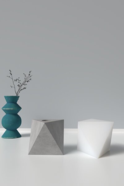 Cageartstudio Dekoratif Geometrik Beton Mumluk Silikon Kalıp