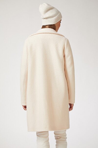 candybia Γυναικείο παλτό εκρού Boucle