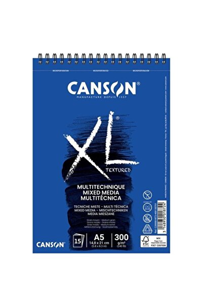 Canson Xl Çok Amaçlı Spiralli Blok 15s A5 300g - 200001872