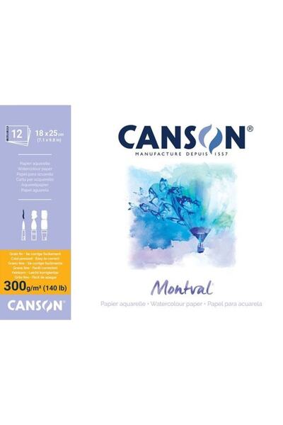 Canson Bloc de acuarelă Montval 12s 18x25 300g - 200807317