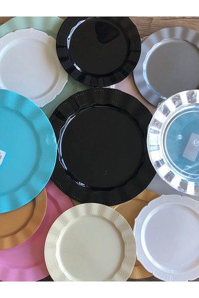 14Süs Plastic Plate Hard Luxury 26cm (6 Pieces) Color Pink