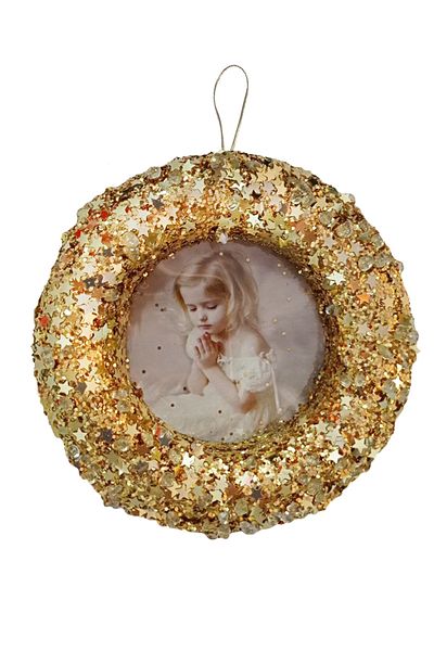 DMS DEKOR Christmas Pine Tree Hanging Ornament Picture Frame Large