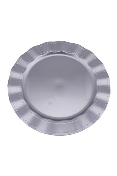 14Süs Plastic Plate Hard Luxury 22cm (6 Pieces) Color Silver