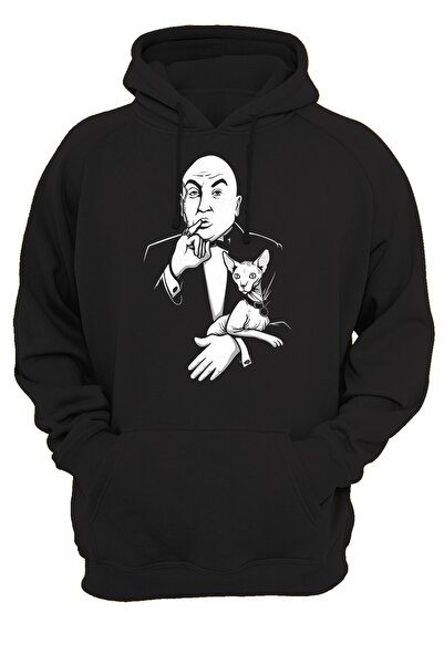 remonz Δρ. Evil Printed 3 Ipl. Ανυψωμένο 600 γρ. Φούτερ με μαύρη κουκούλα Fleece