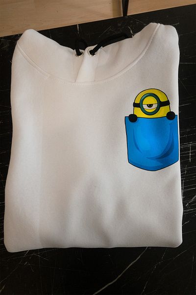 remonz Pocket Petite Printed 100% βαμβάκι, 3 κλωστές. Φούτερ με ράστερ, πολύ χοντρό, φλις εσωτερικά