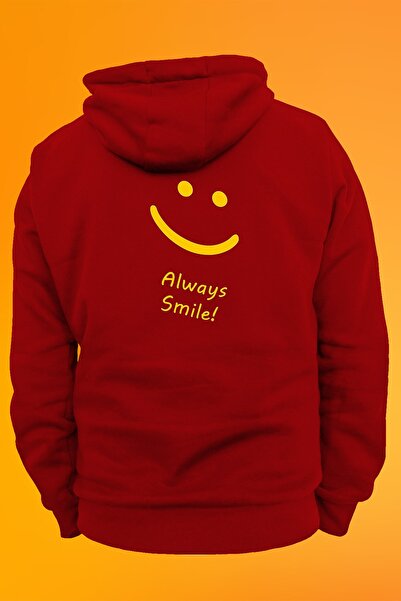remonz Alway Smile Printed Zipperless Hooded Sweatshirt