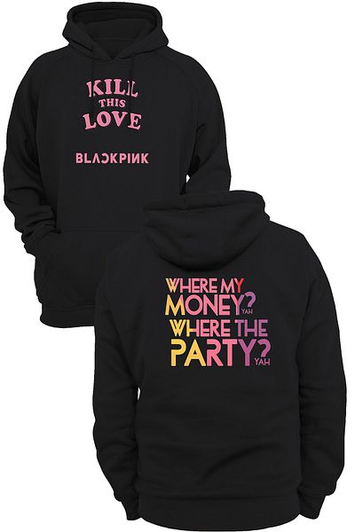 remonz Φούτερ με κουκούλα με κουκούλα Blackpink Kill This Love Couple με στάμπα χωρίς φερμουάρ