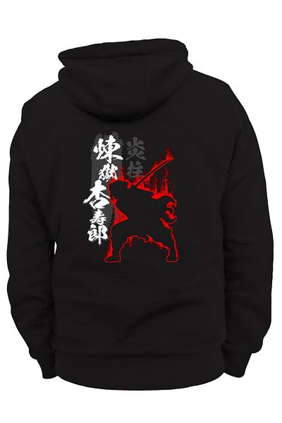 remonz Rengoku Back Print, 100% βαμβάκι, 3 κλωστές. Ανυψωμένο, Fleece Εσωτερικά, Πολύ Χοντρό Hoodie