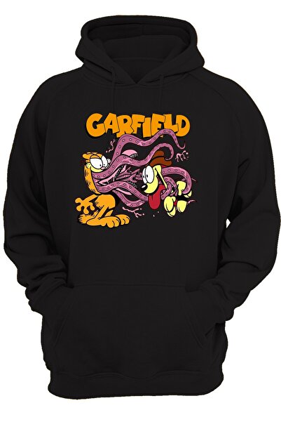 remonz Garfield Pre-Printed, 100% βαμβάκι, 3 κλωστές. Ανυψωμένο, Fleece Εσωτερικά, Πολύ Χοντρό Hoodie