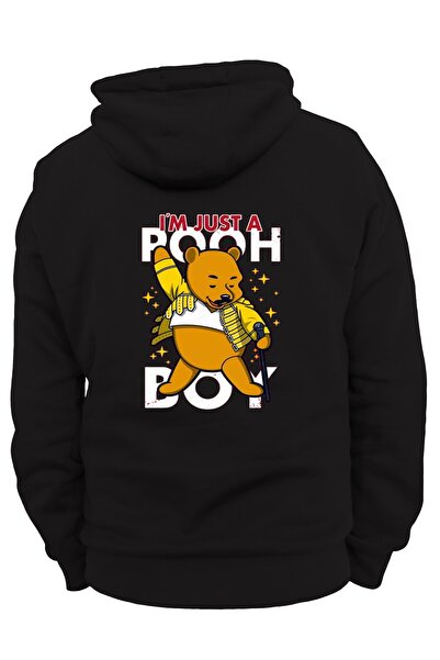 remonz Pooh Back Printed, 100% βαμβάκι, 3 κλωστές. Ανυψωμένο, Fleece Εσωτερικά, Πολύ Χοντρό Hoodie