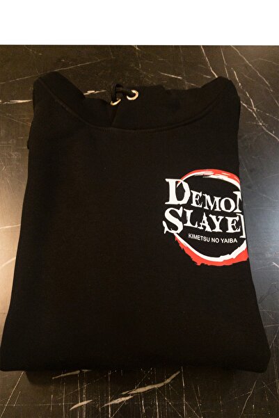 remonz Demon Slayer Printed 3 Ipl. Ανυψωμένο, Παχύ (600 GR.) Φούτερ με φλις κουκούλα