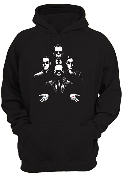 remonz Matrix Προεκτυπωμένο, 100% βαμβάκι, 3 κλωστές. Ανυψωμένο, Fleece Εσωτερικά, Πολύ Χοντρό Hoodie