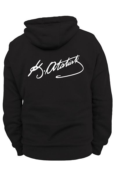 remonz Atatürk Signature Printed 3 Ipl. Ανυψωμένο 100% βαμβάκι, φλις εσωτερικά, πολύ χοντρό φούτερ