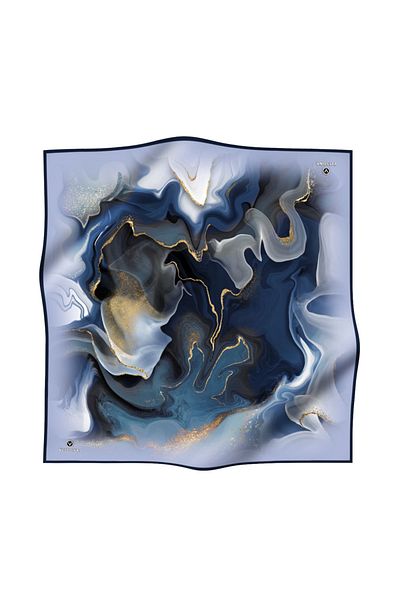 Vissona Γυναικείο Twill Μεταξωτό Φουλάρι Saks - Navy Blue