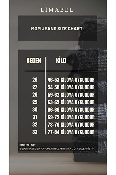 LİMABEL Latvia Blue Snow Wash Mom Boyfriend Jean Women's Power Lycra Collector