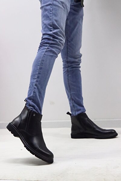 Pierre Cardin 103153 Erkek Siyah Deri Bot