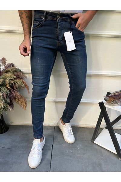 Newtime Ανδρικά τζιν Skinny Fit Καφέ Tintli Nails