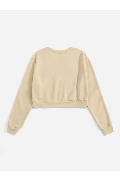 Mad&Calf Γυναικείο φούτερ Crop Basic Crew Neck