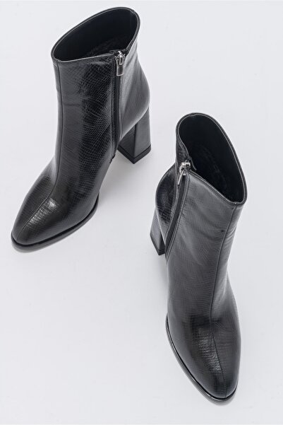 LuviShoes Dámské kozačky na podpatku Jewel Black Print