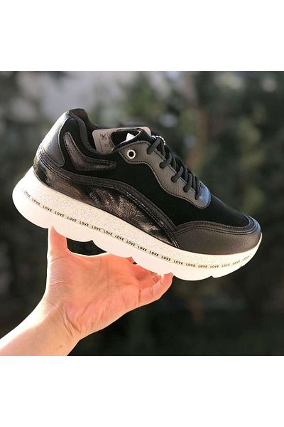Pandalina Negru - Adidași Argintiu Pantofi sport pentru femei Moale, confortabili, cu talpă anti-alunecare, Pantofi sport