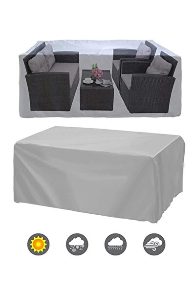 ByLizard Gri Su Geçirmez Bahçe Mobilya Koruma Örtüsü Branda 200x160x80 Cm