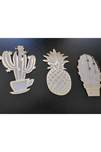Genel Markalar Fincan Kaktüs Pleksi Ananas Duvar Dekorasyon Mutfak Süsü