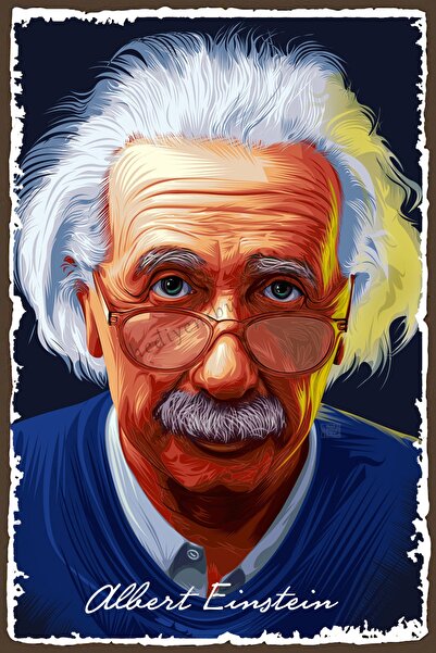 hediyeniburadabul Ξύλινος πίνακας/αφίσα με θέμα τον Αϊνστάιν