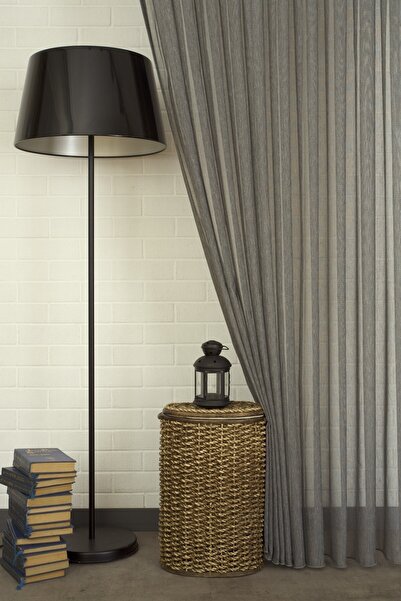 MASSARELLI Kırçıllı Keten Tül Antrasit 1-3 Sık Pile