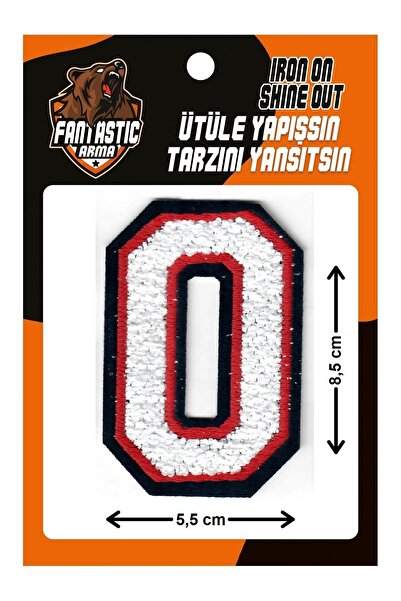 FANTASTIC ARMA Ütü Ile Yapışan Dokuma Peluş, Kolej, Punch, Harf, Beyaz, O Arm...